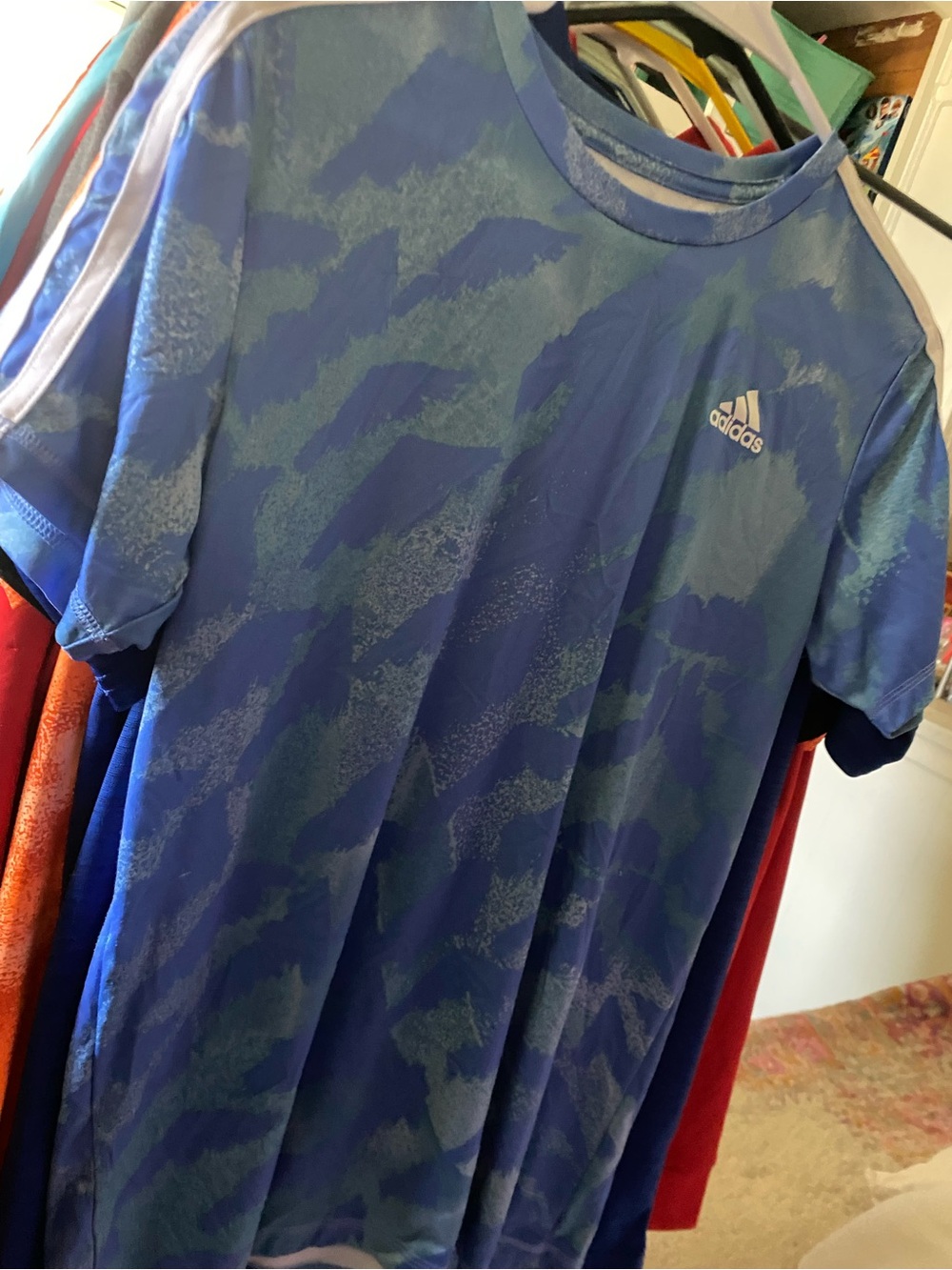 adidas Blue Camouflage Performance Tee